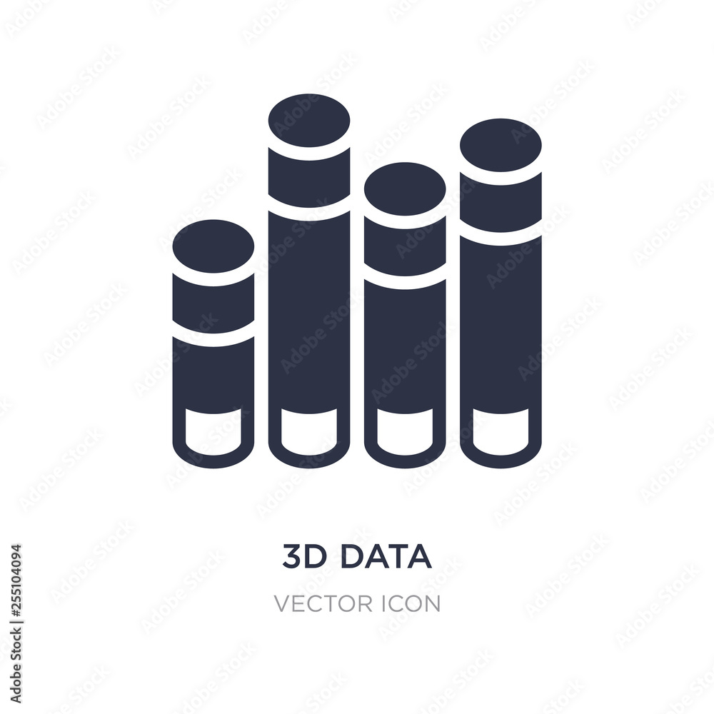 Poster 3d data analytics bars graphic icon on white background. simple element illustration from business c