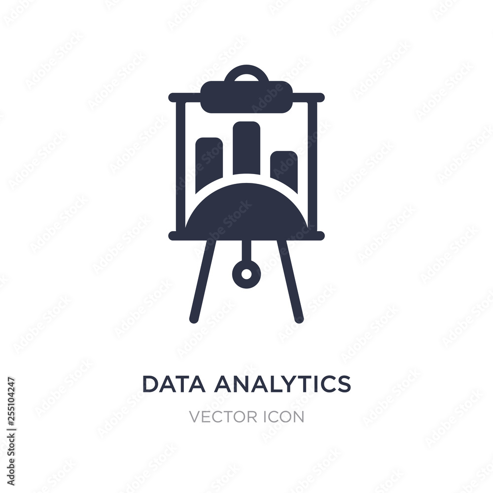 Poster data analytics presentation screen icon on white background. simple element illustration from busine