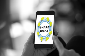 Share ideas concept on a smartphone