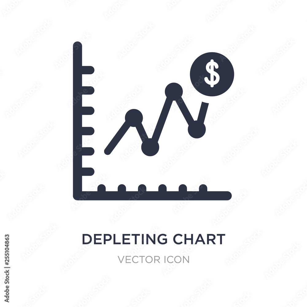 Poster depleting chart icon on white background. simple element illustration from business and analytics co