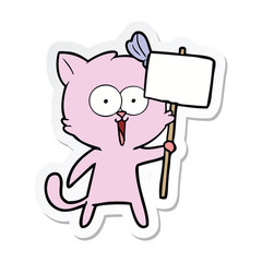 sticker of a cartoon cat