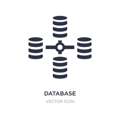database interconnected icon on white background. Simple element illustration from Business and analytics concept.