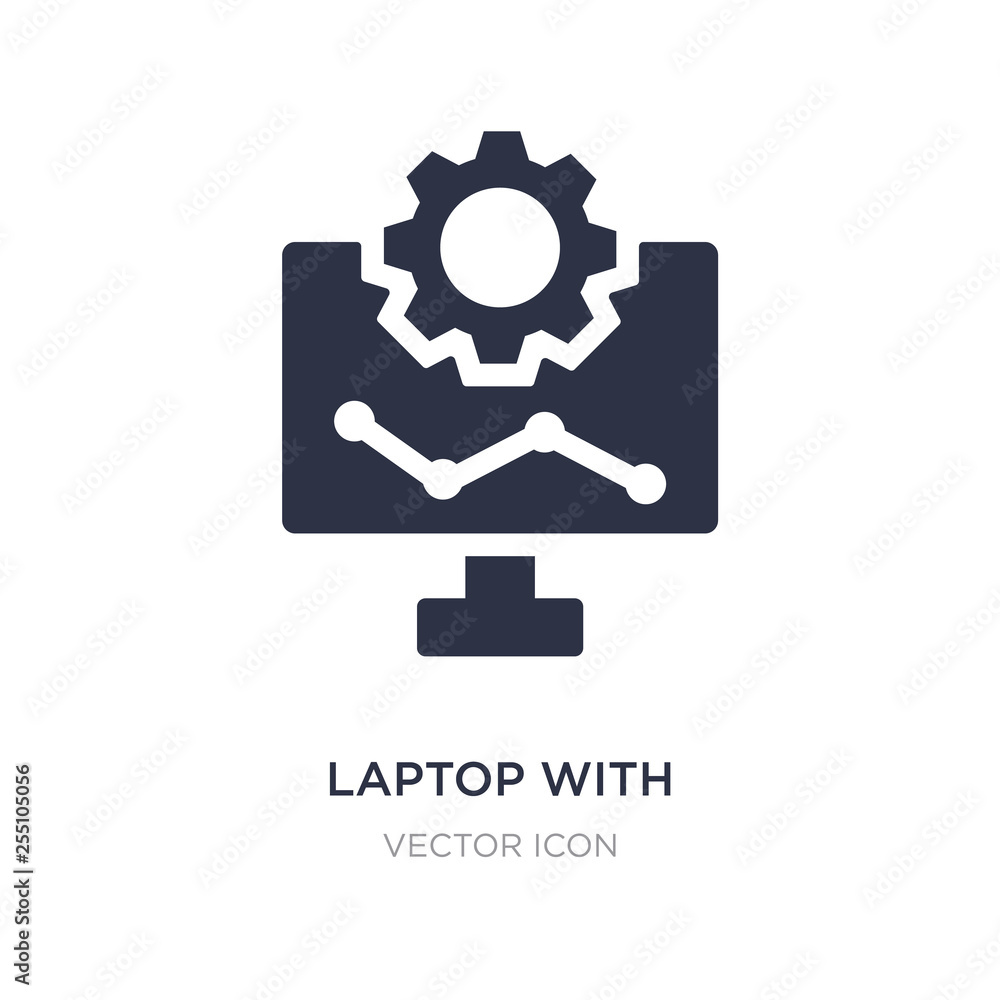 Poster laptop with analysis icon on white background. simple element illustration from business and analyti