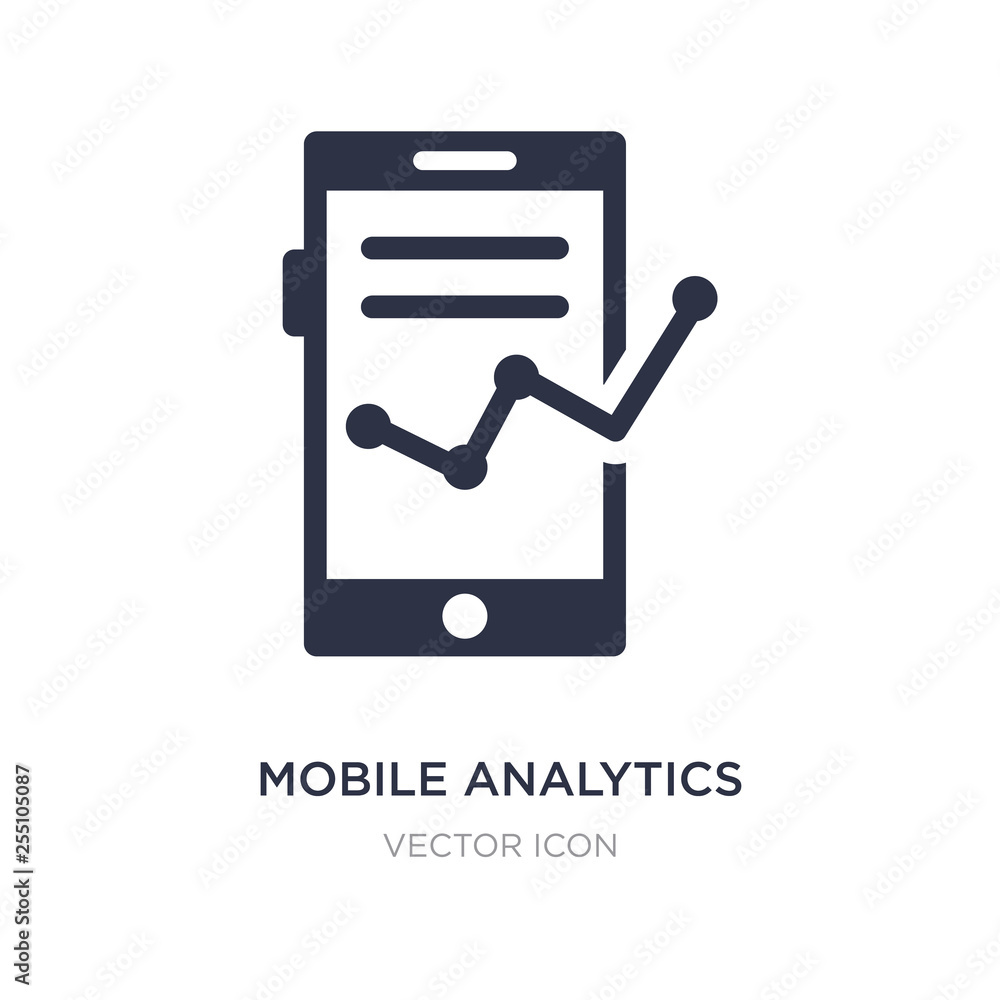 Poster mobile analytics icon on white background. simple element illustration from business and analytics c