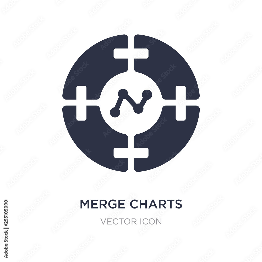 Poster merge charts icon on white background. simple element illustration from business and analytics conce