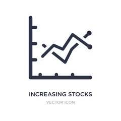 increasing stocks icon on white background. Simple element illustration from Business and analytics concept.