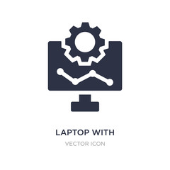laptop with analysis icon on white background. Simple element illustration from Business and analytics concept.