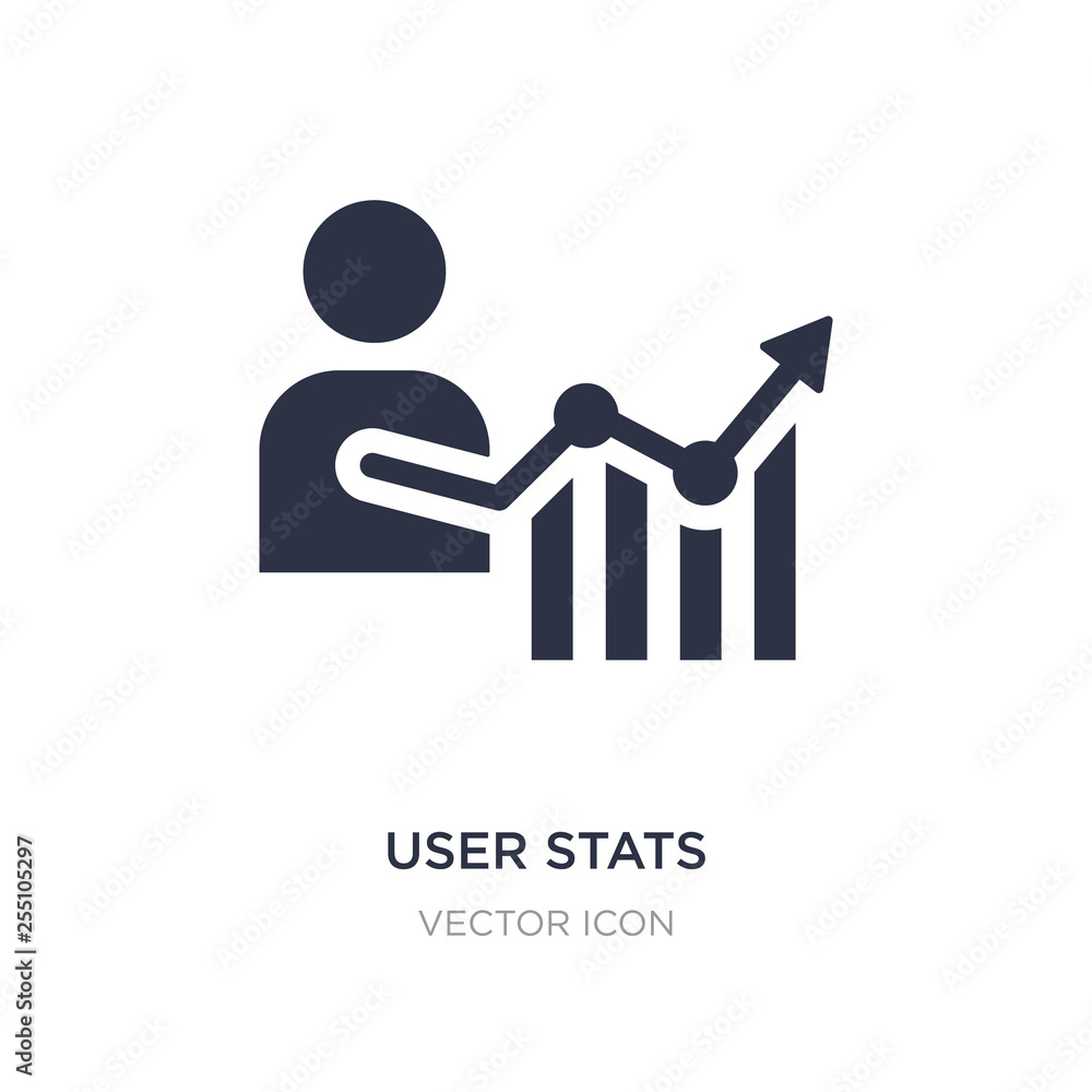 Aufkleber user stats icon on white background. simple element illustration from business and analytics concept