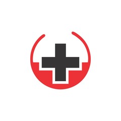 Circle with cross for medical logo