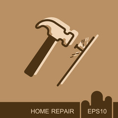 Hammer and nails icon