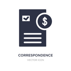 correspondence icon on white background. Simple element illustration from Business and analytics concept.