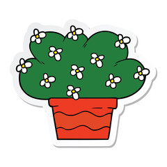 sticker of a cartoon plant