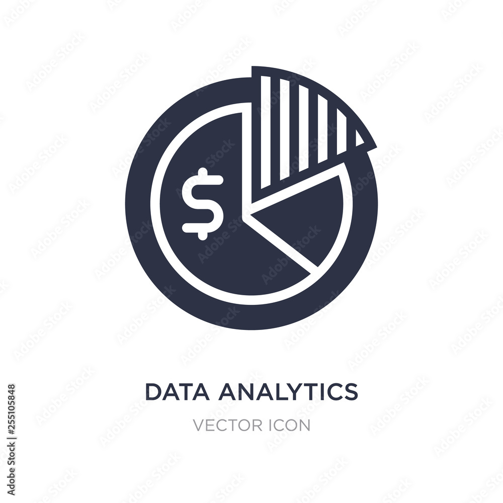 Poster data analytics circular graphic icon on white background. simple element illustration from business 