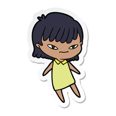 sticker of a cartoon woman