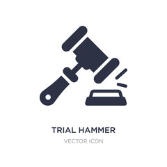 trial hammer icon on white background. Simple element illustration from Business and finance concept.