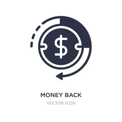 money back icon on white background. Simple element illustration from Business and finance concept.