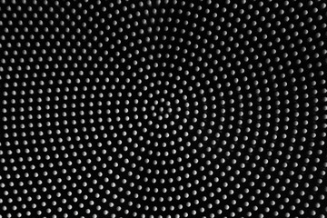 Black and white monochrome dots in the form of a circle large