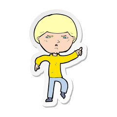 sticker of a cartoon annoyed man