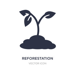 reforestation icon on white background. Simple element illustration from Charity concept.