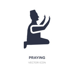 praying icon on white background. Simple element illustration from Charity concept.