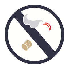 flat color retro cartoon no smoking allowed sign