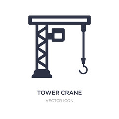 tower crane icon on white background. Simple element illustration from City elements concept.