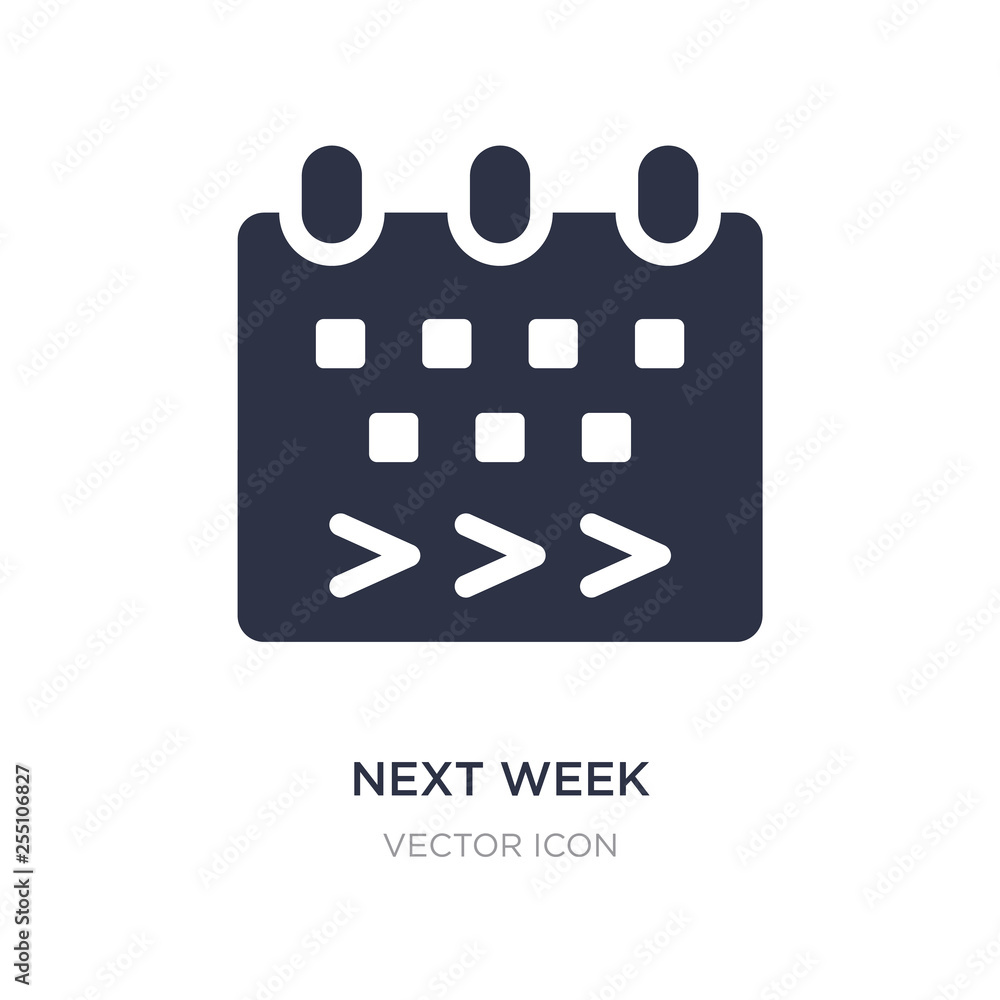 Poster next week icon on white background. simple element illustration from content concept.