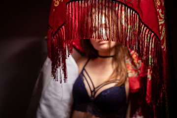 Fototapeta premium young girl on a shooting day