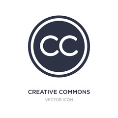 creative commons icon on white background. Simple element illustration from Content concept.