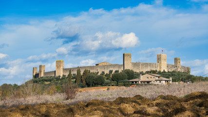 Fototapeta na wymiar Monteriggioni The Castle. province of Siena Tuscany Italy