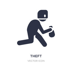 theft icon on white background. Simple element illustration from Cyber concept.