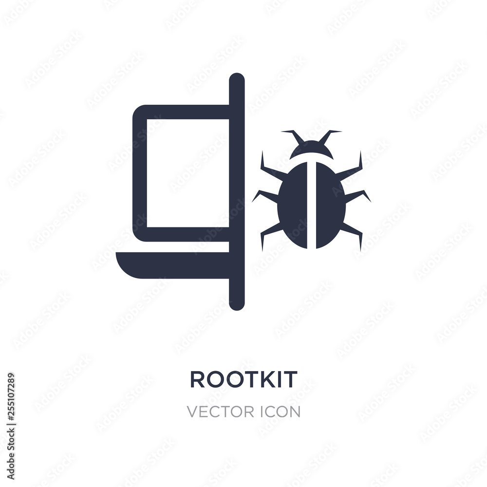 Poster rootkit icon on white background. simple element illustration from cyber concept.