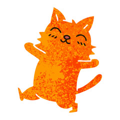 quirky retro illustration style cartoon cat