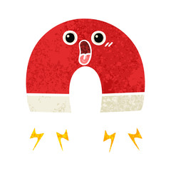 retro illustration style cartoon magnet