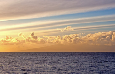 Hawaii sunset - view from west coast of Maui