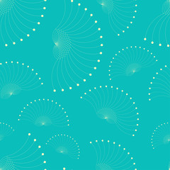 floating seeds wings seamless pattern in blue ivory shades