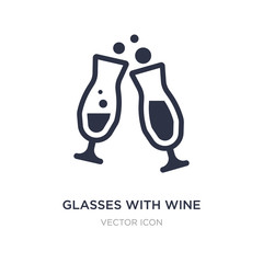 glasses with wine icon on white background. Simple element illustration from Drinks concept.