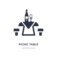 picnic table icon on white background. Simple element illustration from Drinks concept.