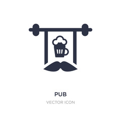 pub icon on white background. Simple element illustration from Drinks concept.