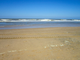beach in summer. North Sea in Zandvoort, Netherlands.
