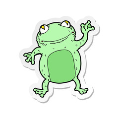 sticker of a cartoon frog