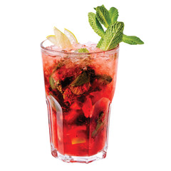 cocktail with ice and mint