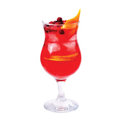 red cocktail isolated on white background