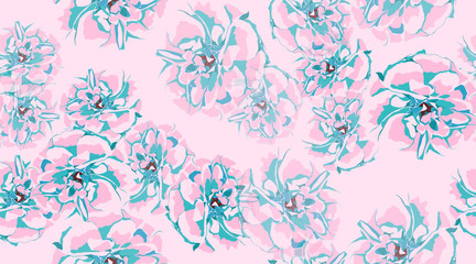 Roses, Floral Seamless Pattern.