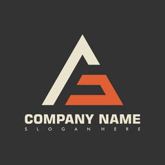 Letter G GA AG Triangle Vector Logo Template