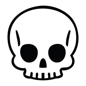 quirky line drawing cartoon skull