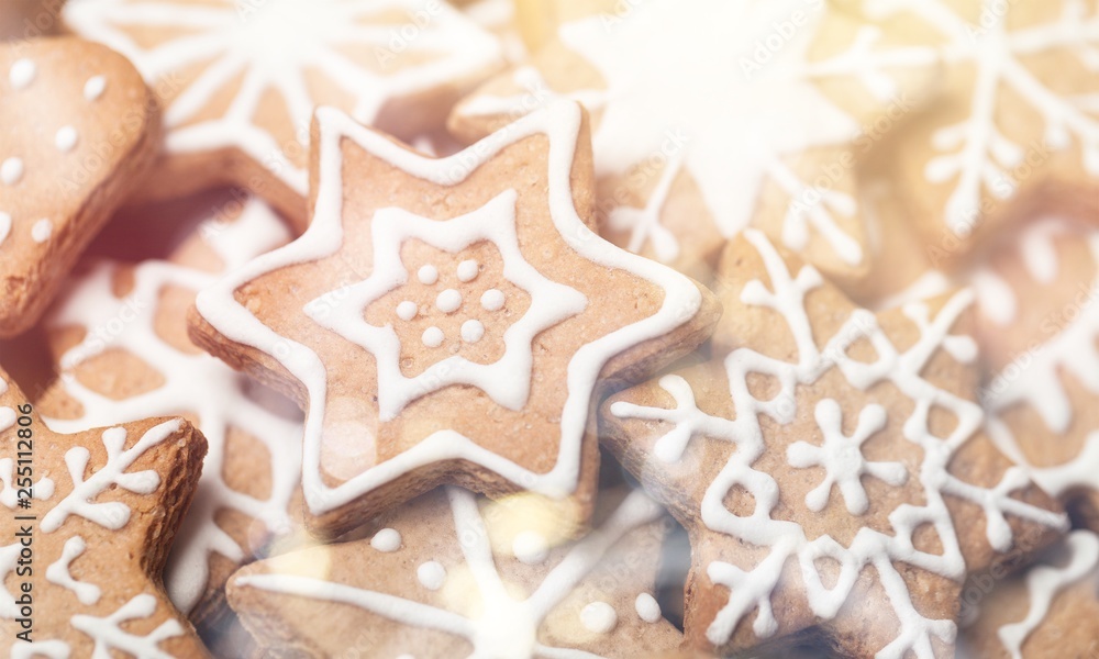 Sticker Delicious christmas cookies texture for background