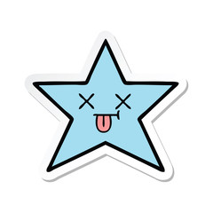 sticker of a cute cartoon star fish