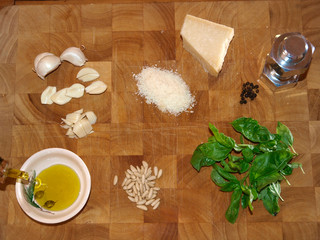 Préparation d'un pesto