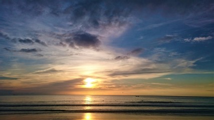 Fototapeta na wymiar Sunset in Thailand, clouds in the sky, Phuket.
